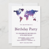 Galaxy Space Carte du monde Anniversaire (Devant)