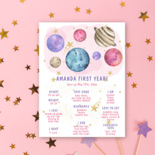 Galaxy Space eerste verjaardag mijlpaal verjaardag Poster