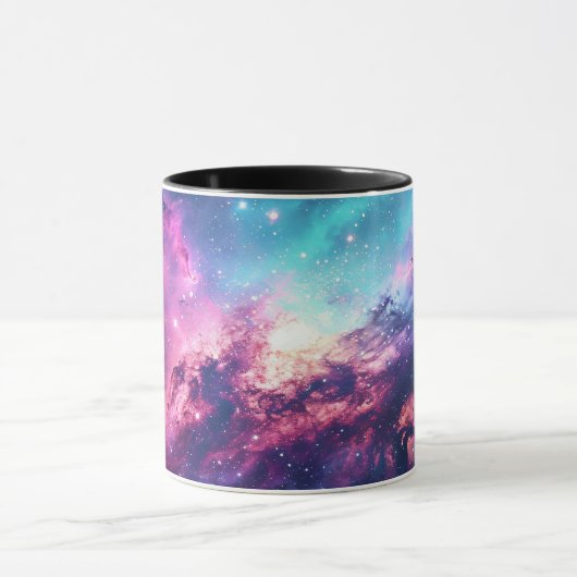Galaxy space glitter nevel paarse roze universum mok (Midden)