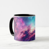 Galaxy space glitter nevel paarse roze universum mok (Voorkant links)