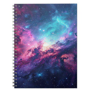 Galaxy space glitter nevel paarse roze universum notitieboek