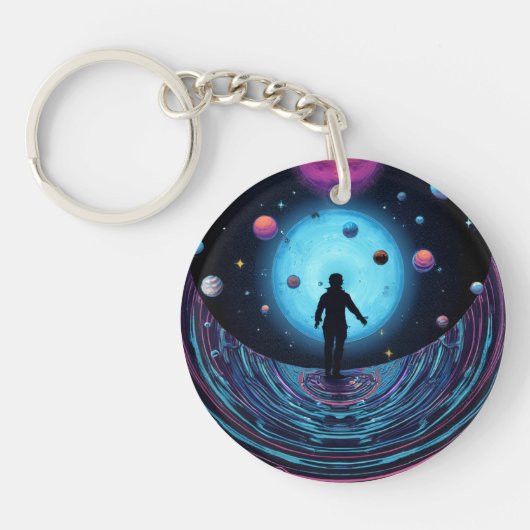 Galaxy Space Keychain | Cosmic Universe Art Keycha (Voorkant)