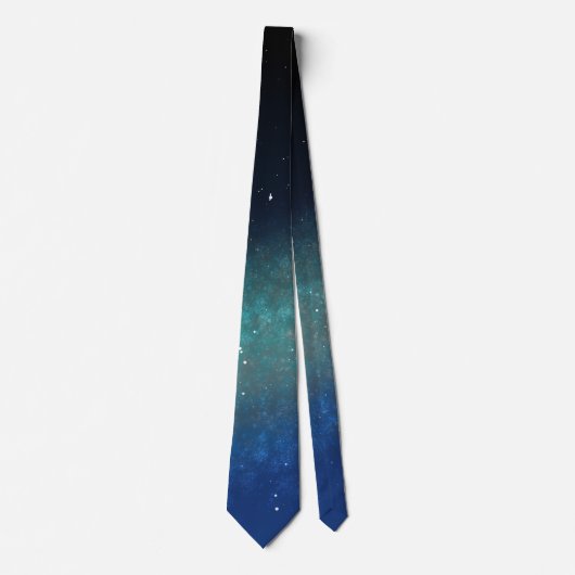 Galaxy Space Nebula Night Sky Blue Green Stropdas (Voorkant)