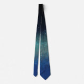 Galaxy Space Nebula Night Sky Blue Green Stropdas (Achterkant)