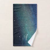 Galaxy Space Nebula Night Sky Green Personnalisé (Serviette à main)