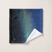 Galaxy Space Nebula Night Sky Green Personnalisé (Gant de toilette)