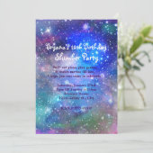 Galaxy Space Party Kosmische Verjaardag Uitnodigin Kaart (Staand voorkant)