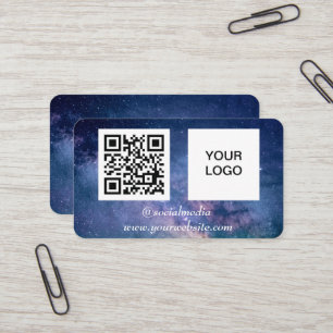Galaxy Space Social media QR Code Marine Blauw Mod Visitekaartje