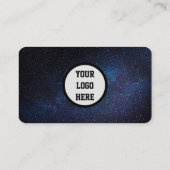 Galaxy Space Social media QR Code Marine Blauw Mod Visitekaartje (Achterkant)