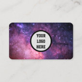 Galaxy Space Social media QR Code Paarse Modern Visitekaartje (Achterkant)