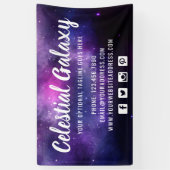 Galaxy Space Stars Ultra Violet Paarse Nebula Spandoek (Verticaal)