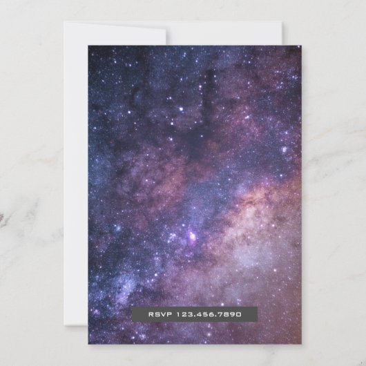 Galaxy Space Unicorn Uitnodiging voor verjaardagsf (Achterkant)