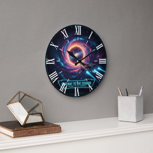 Galaxy Space Wall Clock Sci-Fi Decor Grote Klok (Kantoor)