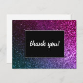 Galaxy Sparkle Glam Chique Moderne Bruiloft Glitte Briefkaart (Voorkant / Achterkant)