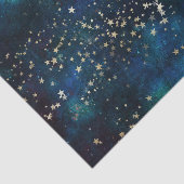 Galaxy Star Space Night Blue en Paars Tissuepapier (Detail)