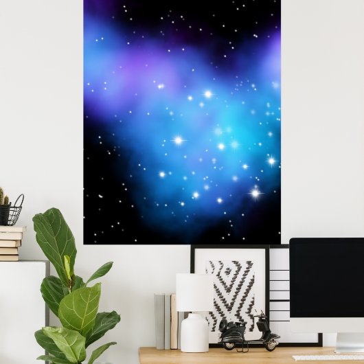 Galaxy Starlight Space Clouds Poster (Thuiskantoor)