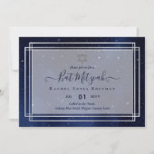 Galaxy Starry BAT MITZVAH de nuit Agate Invitation (Devant)