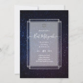 Galaxy Starry BAT MITZVAH de nuit Agate Invitation (Devant)