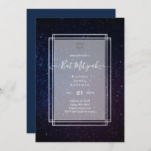 Galaxy Starry BAT MITZVAH de nuit Agate Invitation