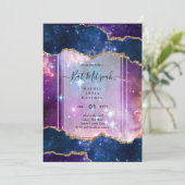 Galaxy Starry BAT MITZVAH de nuit Agate Invitation (Debout devant)