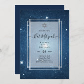 Galaxy Starry BAT MITZVAH de nuit Agate Invitation (Devant / Derrière)