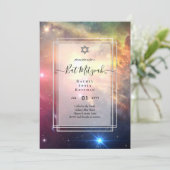 Galaxy Starry BAT MITZVAH de nuit Agate Invitation (Debout devant)