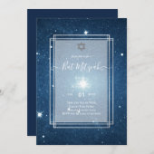Galaxy Starry BAT MITZVAH de nuit Invitation (Devant / Derrière)