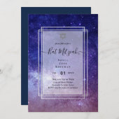 Galaxy Starry BAT MITZVAH de nuit Invitation (Devant / Derrière)