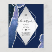 Galaxy Starry Night BAR MITZVAH Agaat Uitnodiging (Voorkant)