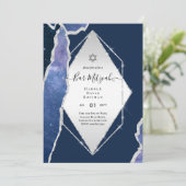 Galaxy Starry Night BAR MITZVAH Agate Invitation (Debout devant)