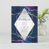 Galaxy Starry Night BAR MITZVAH Invitations Bleu (Debout devant)