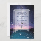 Galaxy Starry Night BAR MITZVAH Invitations Marine (Devant)