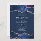 Galaxy Starry Night BAR MITZVAH Invitations Marine (Devant)