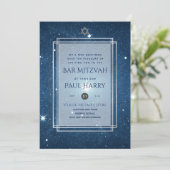 Galaxy Starry Night BAR MITZVAH Invitations Marine (Debout devant)