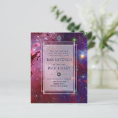 Galaxy Starry Night BAR MITZVAH Uitnodigingen Navy (Staand voorkant)
