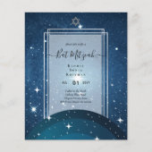 Galaxy Starry Night BAT MITZVAH Agaat Uitnodiging (Voorkant)