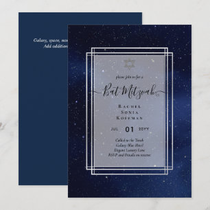 Galaxy Starry Night BAT MITZVAH Agaten Uitnodiging