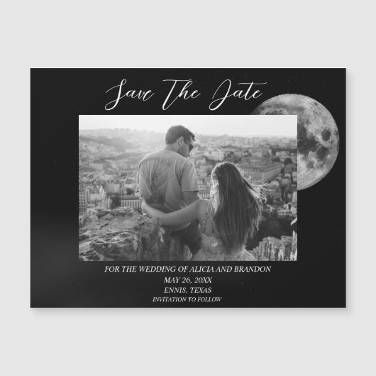 Galaxy Starry Night Stars Sky Mariage Moon Magnet (Devant)