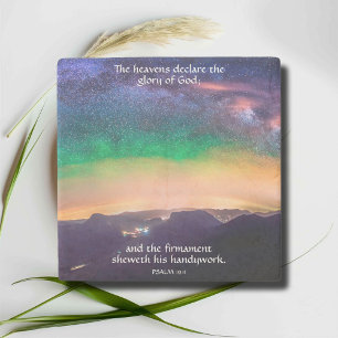 Galaxy Starry Sky Psalm 19:1 Schrift Verse Stenen Onderzetter