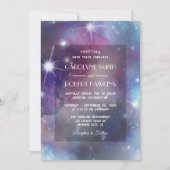 Galaxy Stars en Outer Space bruiloft uitnodiging (Voorkant)