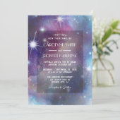 Galaxy Stars en Outer Space bruiloft uitnodiging (Staand voorkant)