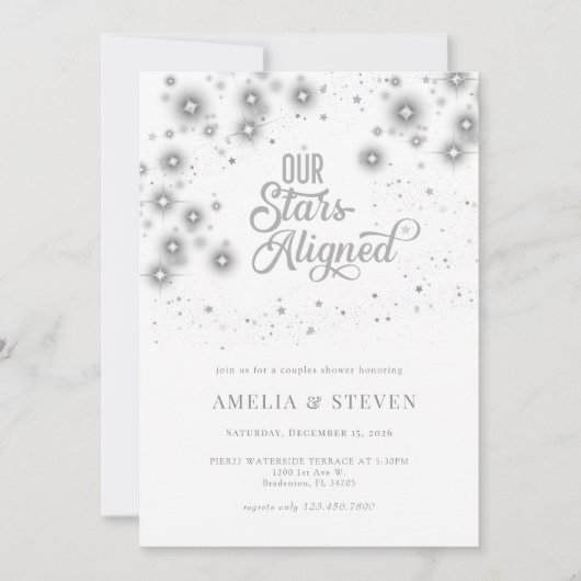 Galaxy Stars | Invitation de douche de couples (Devant)