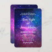 Galaxy Stars Invitation Mariage Anniversaire (Devant / Derrière)