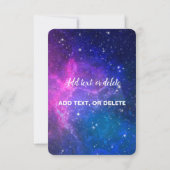 Galaxy Stars Invitation Mariage Anniversaire (Dos)