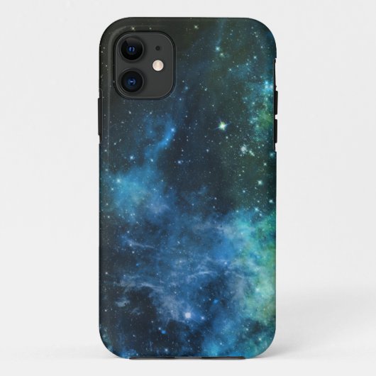 Galaxy Stars Nebula iPhone Blue Green 5/5S Hoesje (Achterkant)