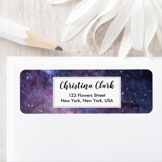 Galaxy Stars Night Personalized Custom Address Etiket (Insitu)