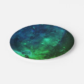 Galaxy Stars Space Green Neon Pattern Papieren Bordje (Gekanteld)