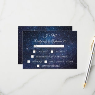 Galaxy Sterrennacht Celestial Stars Modern RSVP Kaartje