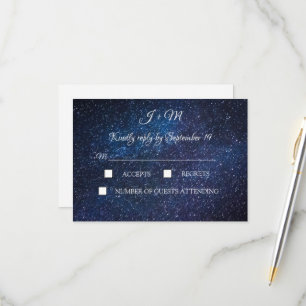 Galaxy Sterrennacht Celestial Stars Modern RSVP Kaartje