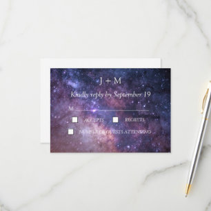 Galaxy Sterrennacht Nebula Mystical Modern RSVP Kaartje